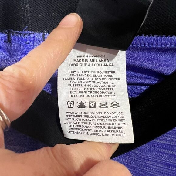 Nike Pro Dri Fit Purple Capri Workout Running Leggings Pants - Picture 4 of 11